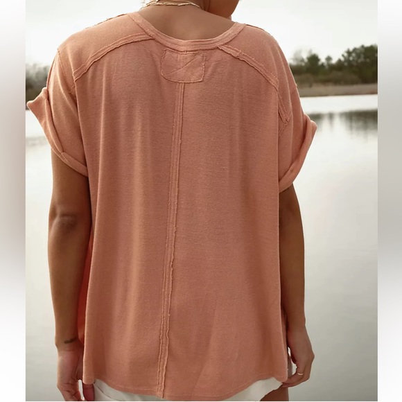 We the Free Free People BF Linen Tee Size Small - Picture 2 of 10